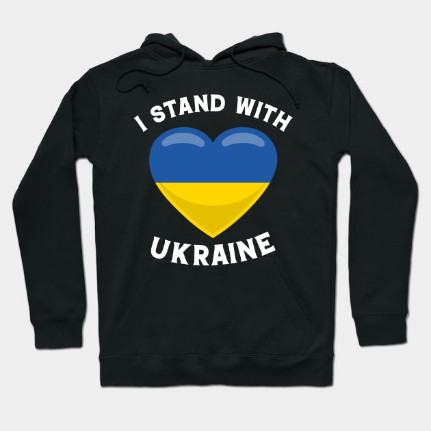 I Stand With Ukraine Love Ukraine I Love Ukraine Ukrainian Flag Heart Hoodie by BramCrye